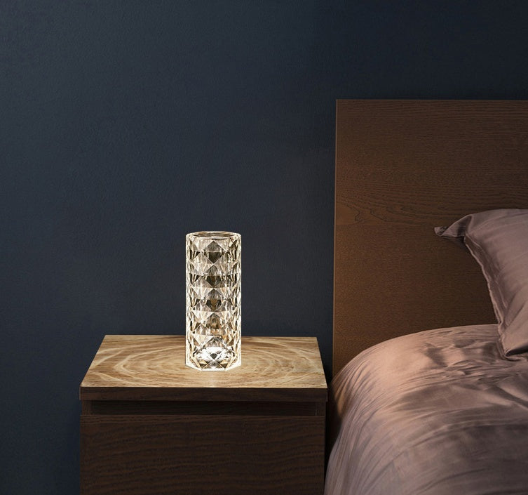 Nordic Crystal Lamp USB (Touch Dimming, Rose Projector)