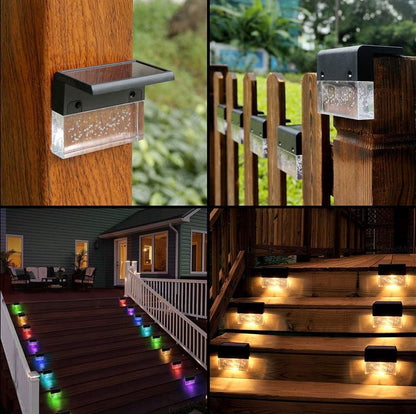 Waterproof New RGB LED Solar Step/Fence Light