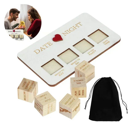 Wooden Date Night Dice (Romantic Couple Ideas Game)