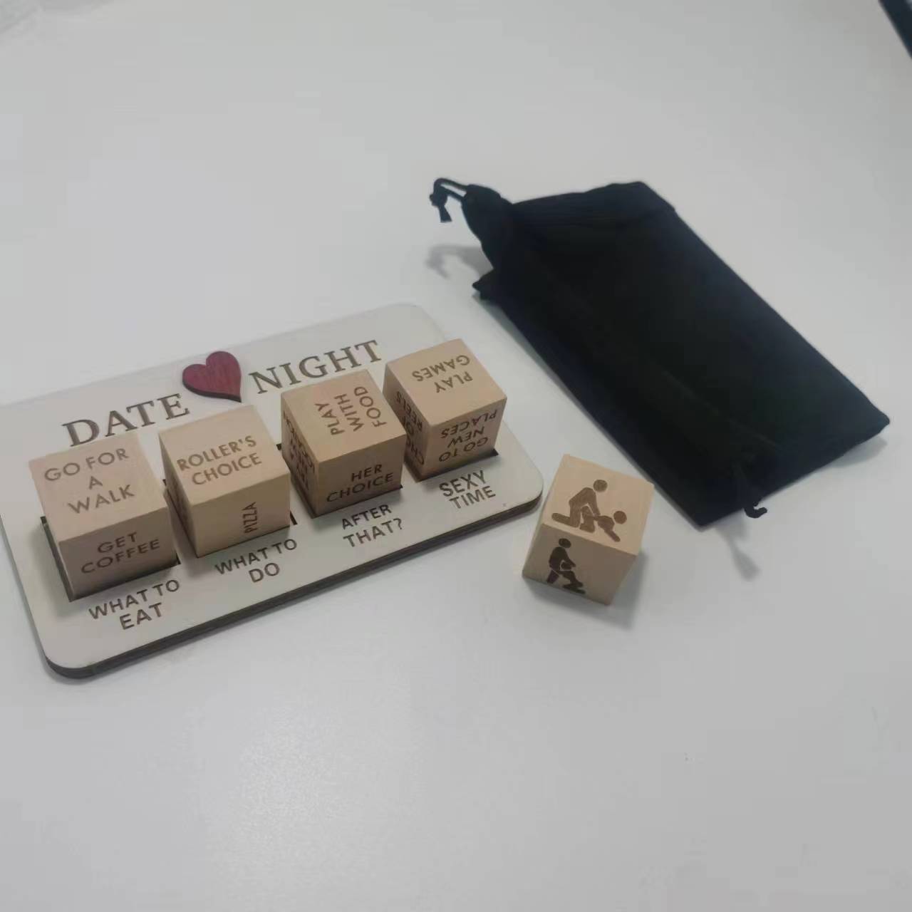 Wooden Date Night Dice (Romantic Couple Ideas Game)