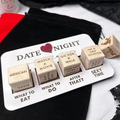Wooden Date Night Dice (Romantic Couple Ideas Game)