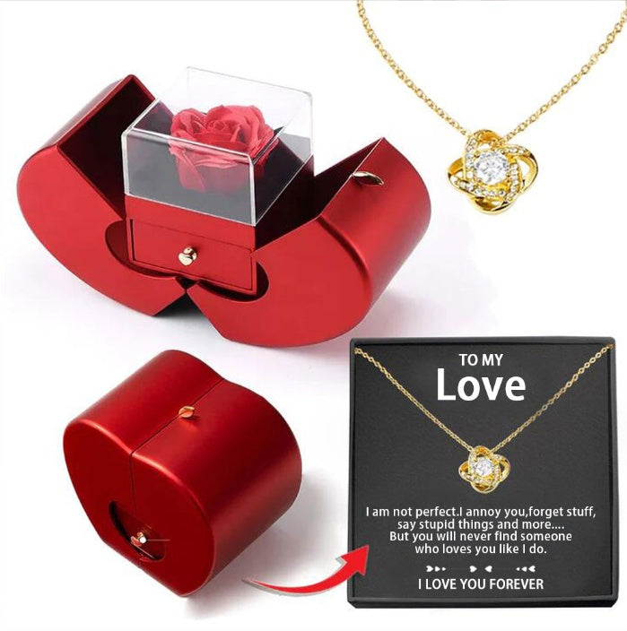 Fashion Jewelry Box (Red Apple, Eternal Rose, Necklace Gift)