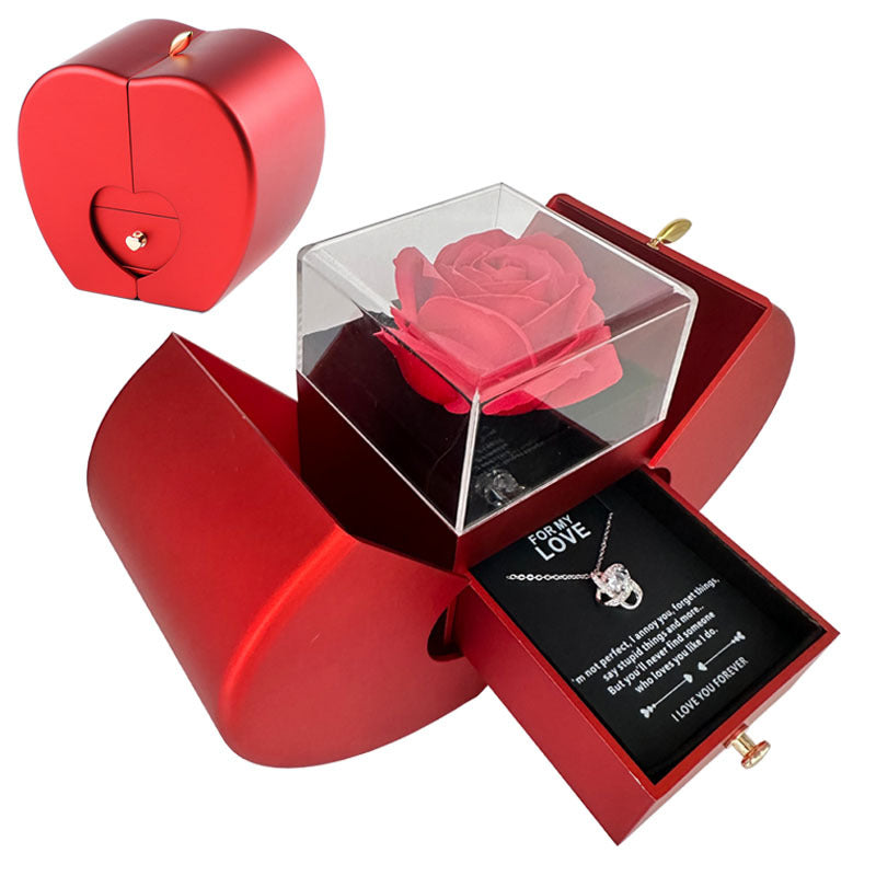 Fashion Jewelry Box (Red Apple, Eternal Rose, Necklace Gift)